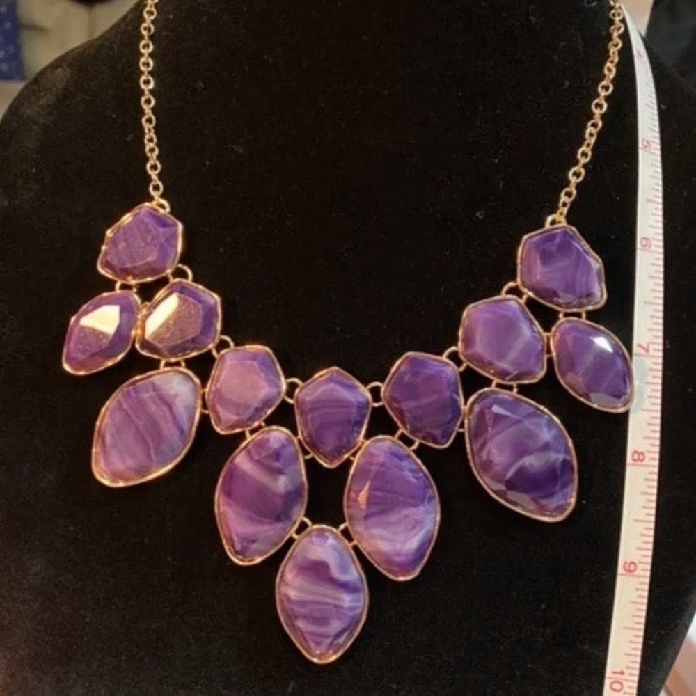 Style & Co. Purple/Gold Frontal Necklace